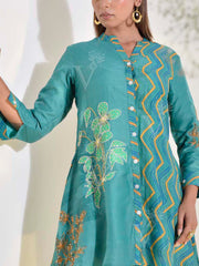 Teal Vasansi Silk Co Ord Set
