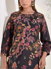 Black Vasansi Silk Embroidered Co Ord Set