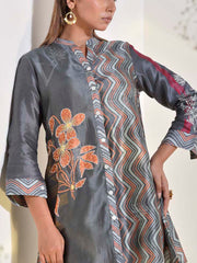Grey Vasansi Silk Co Ord Set