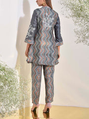 Grey Vasansi Silk Co Ord Set