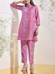Purple Vasansi Silk Printed Co Ord Set