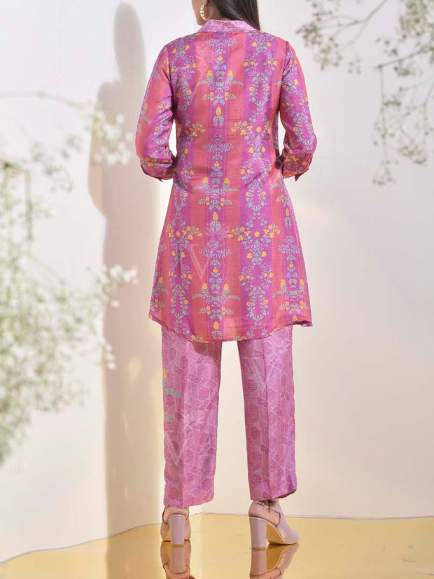 Purple Vasansi Silk Printed Co Ord Set