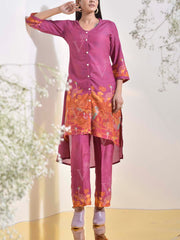 Purple Vasansi Silk Printed Co Ord Set