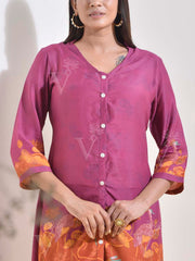 Purple Vasansi Silk Printed Co Ord Set