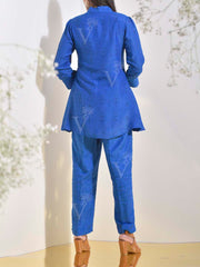 Blue Vasansi Silk Embroidered Co Ord Set