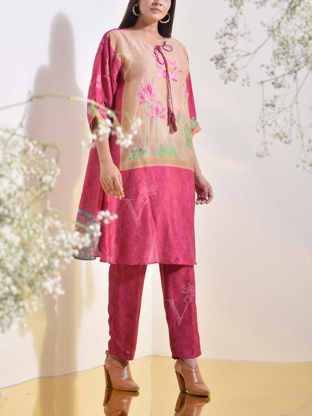 Pink Vasansi Silk Floral Printed Co Ord Set