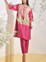 Pink Vasansi Silk Floral Printed Co Ord Set