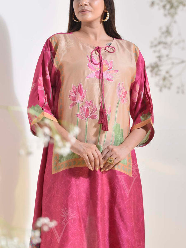 Pink Vasansi Silk Floral Printed Co Ord Set