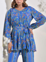 Blue Vasansi Silk Floral Printed Co Ord Set