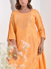 Yellow Vasansi Silk Printed Pant Set