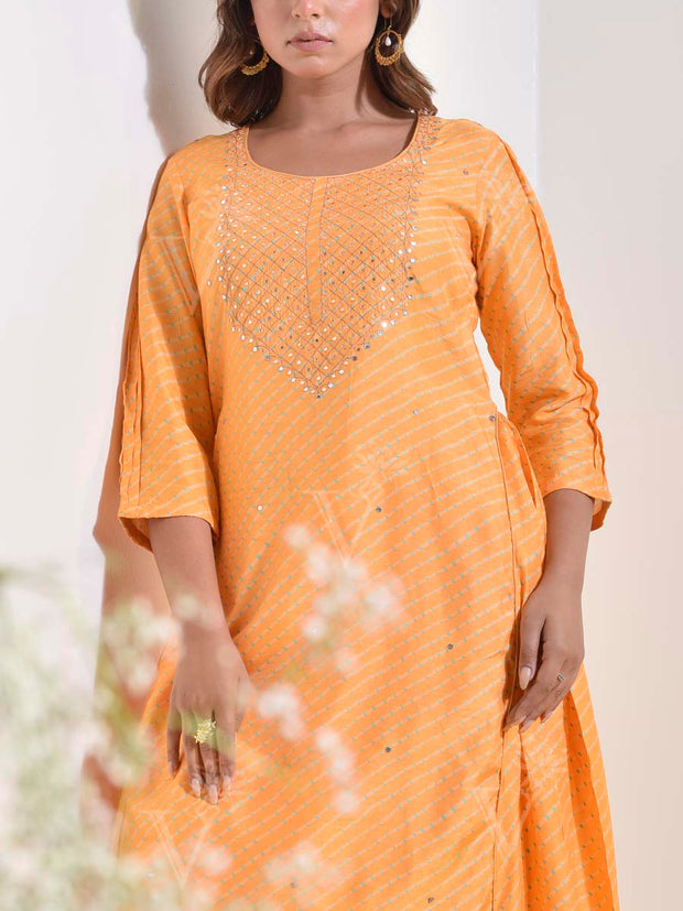 Yellow Vasansi Silk Printed Pant Set