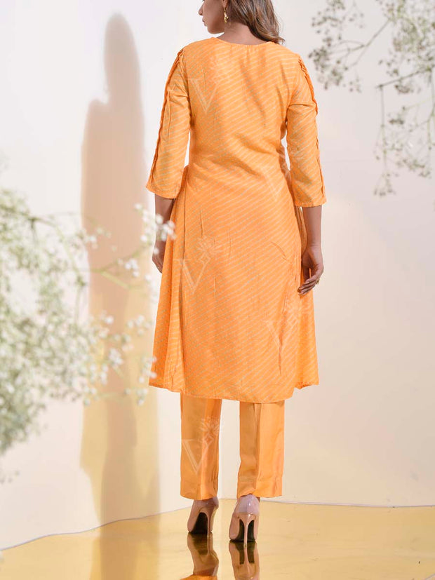 Yellow Vasansi Silk Printed Pant Set