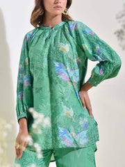 Green Floral Printed Co Ord Set