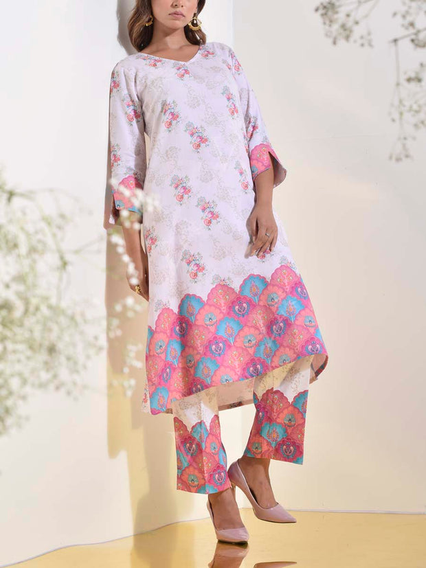 Off-White Vasansi Silk Printed Co Ord Set