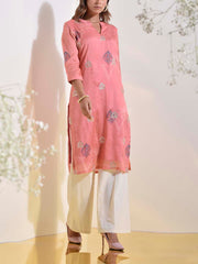 Pink Vasansi Silk Printed Kurti