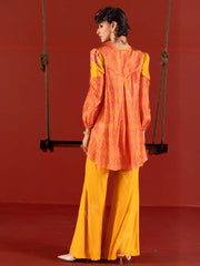 Yellow Vasansi Silk Leheriya Co Ord Set