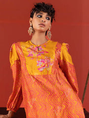 Yellow Vasansi Silk Leheriya Co Ord Set