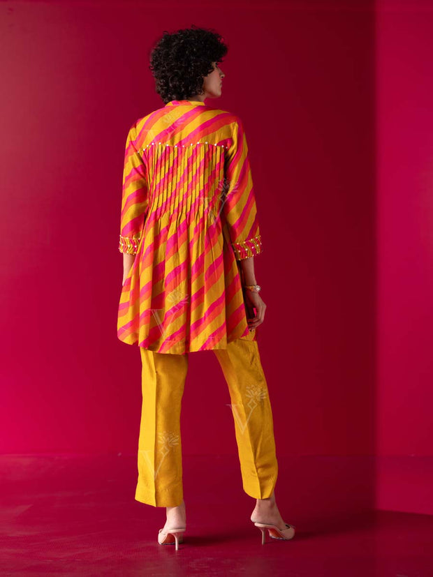 Green Vasansi Silk Leheriya Co Ord Set