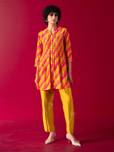 MTO, DD28, U2, Green, Vasansi Silk , Leheriya , Co Ord Set , leheriya Co Ord set , Pink , Red , Rakhiedit