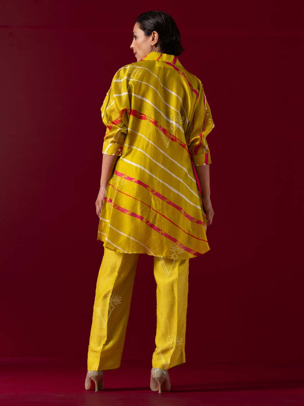 Pear Green Vasansi Silk Leheriya Co Ord Set