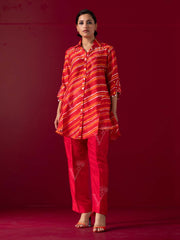 MTO, DD28, U2, Red , Vasansi Silk , Leheriya Co Ord Set , Leheriya , Co Ord Set , Rakhiedit