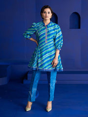 Blue leheriya Vasansi Silk Co Ord Set