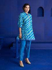 Blue leheriya Vasansi Silk Co Ord Set