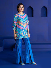 Multi Color Vasansi Silk Leheriya Co Ord Set