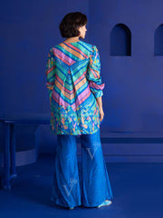 Multi Color Vasansi Silk Leheriya Co Ord Set