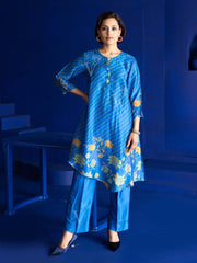 Blue Vasansi Silk Leheriya Co Ord Set