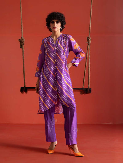 MTO, DD28, U2, Purple , Pink ,  Vasansi Silk , Co Ord Set , leheriya Co Ord set , rakhiedit , leheriya