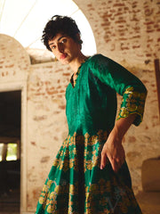 Green Embroidered Peplum and Palazzo Set