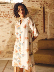 White Silk Printed Co-ord Set
