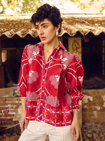 Red Printed Top 