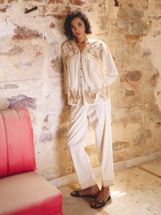 Off-White Cotton Co-ord Set