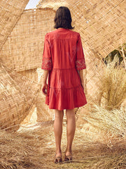 Maroon Cotton Dress 