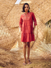 Maroon Cotton Dress 
