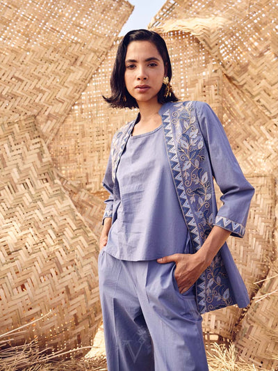Blue Cotton Co-ord Set