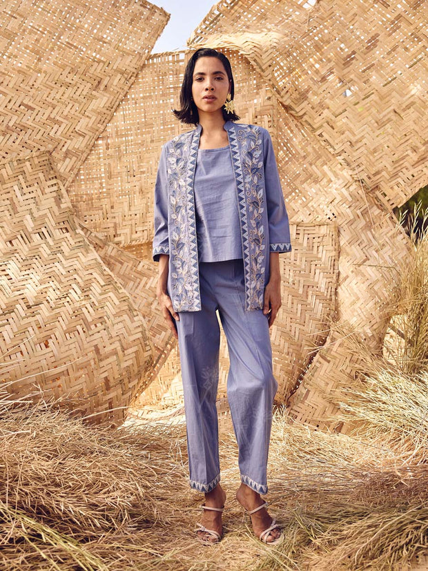 Blue Cotton Co-ord Set