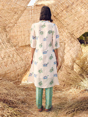 White and Green Printed Co-ord Set