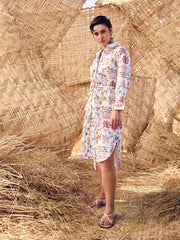 White Printed Cotton Dress