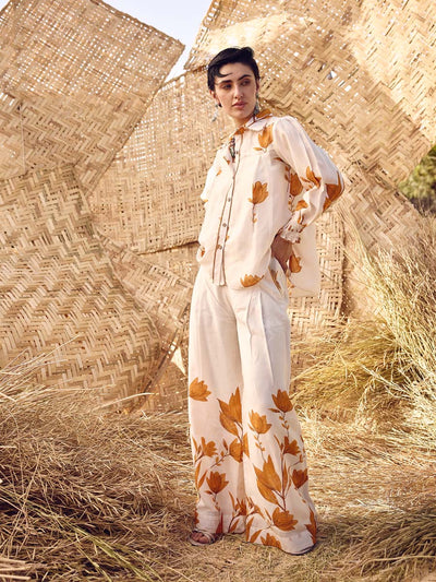 White and Yellow  Co-ord Set