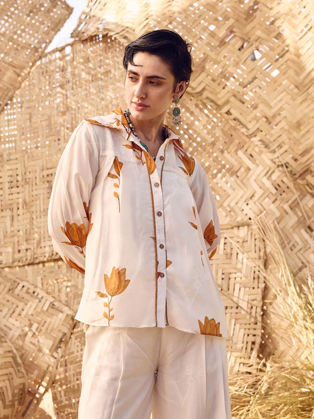 White and Yellow  Co-ord Set