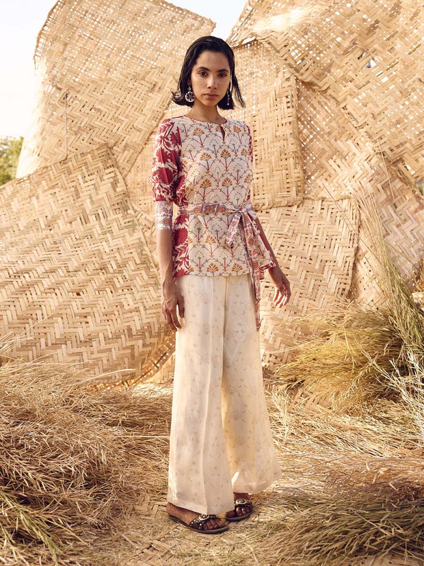 Ivory and Pink  Co-ord Set 