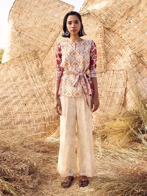Ivory and Pink  Co-ord Set 