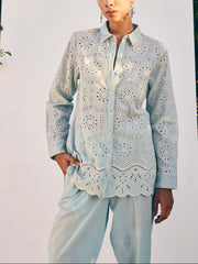 Blue Cotton Co-ord Set 