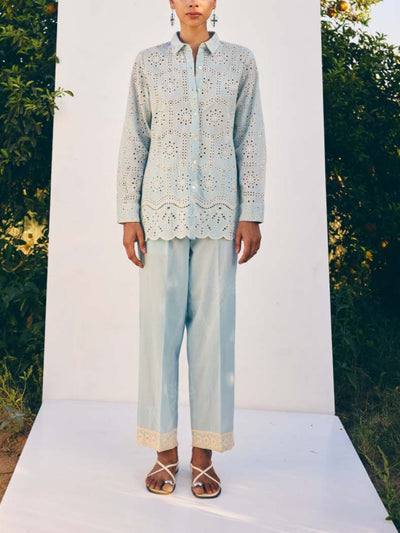 Blue Cotton Co-ord Set 