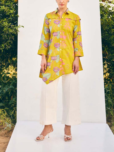 Yellow Printed Top
