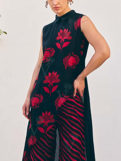 Red and Black Printed Co-ord Set