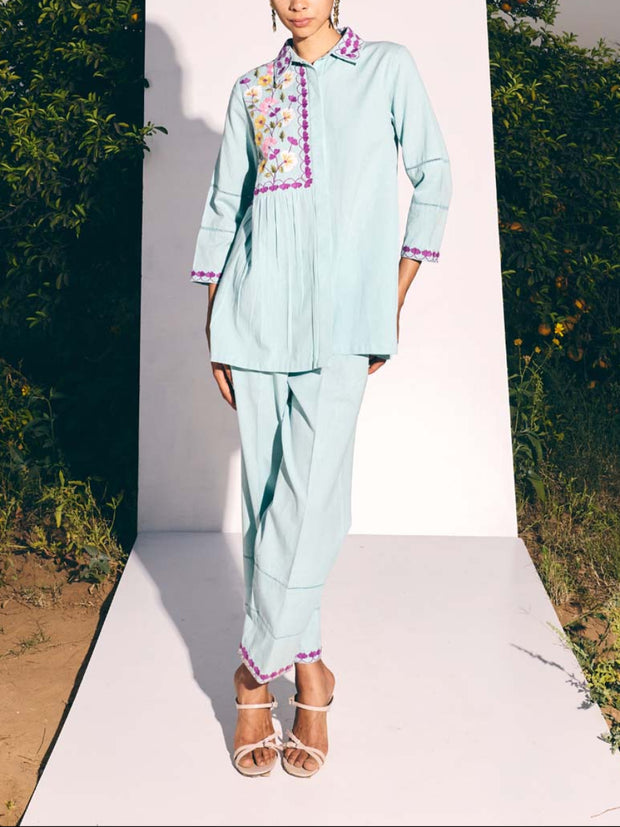 Blue Cotton Co-ord Set